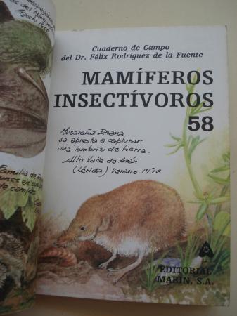 Mamferos insectvoros. Cuadernos de campo, n 58