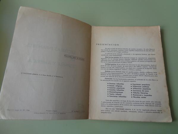Lecturas infantiles de Espaa y Amrica. 2 libros: Segundo curso y Cuarto curso (Ed. Anaya, 1966)