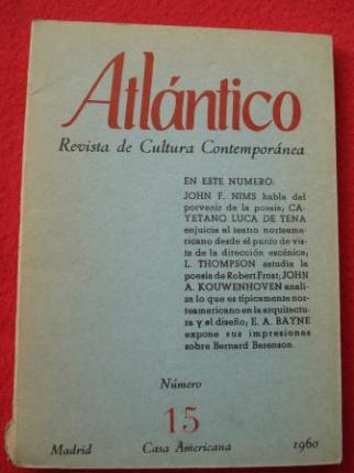 ATLNTICO. Revista de Cultura Contempornea. Nmero 15, 1960. Casa Americana - Madrid - Ver os detalles do produto